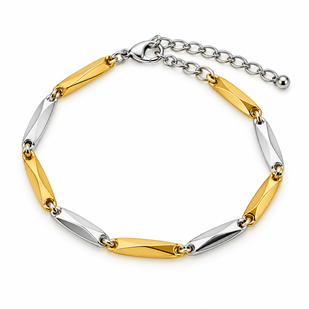 ERK-BL-002 - Duo Line İki Renkli Çelik Erkek Bileklik