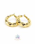 ZK-015 | Wave – Gold Dalgalı Dokulu Halka Küpe