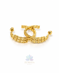 ZK-012 | Nova – Gold Geometrik Kafes Halka Küpe