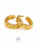 ZK-010 | Vega – Gold İşlemeli Dokulu Halka Küpe