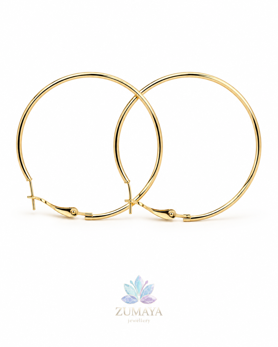 ZK-009 | Luna – Gold Minimal İnce Halka Küpe