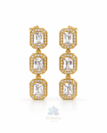 4. ZK-004 | Trio – Gold Üçlü Baget Taşlı Küpe