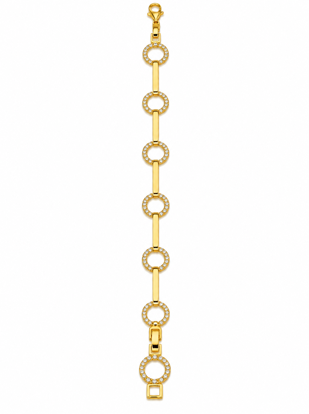 Circle Elegance – Taşlı Halka Detaylı Zincir Bileklik