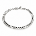 ERK-BL004 - Silver Double Chain Çelik Erkek Bileklik