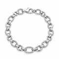 ERK-BL005-Silver Texture Oval Çelik Erkek Bileklik