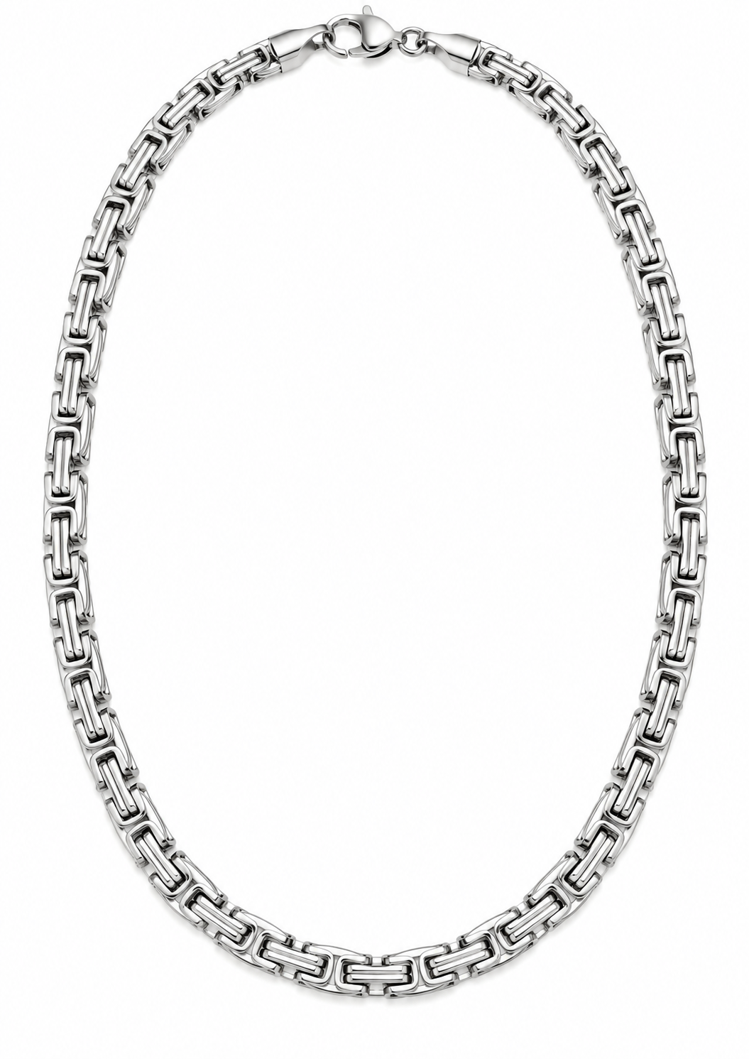 Silver Matrix – Gümüş Renk Geometrik Baklalı Erkek Kolye