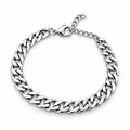 ERK-BL003-Silver Cuban Zincir Çelik Erkek Bileklik