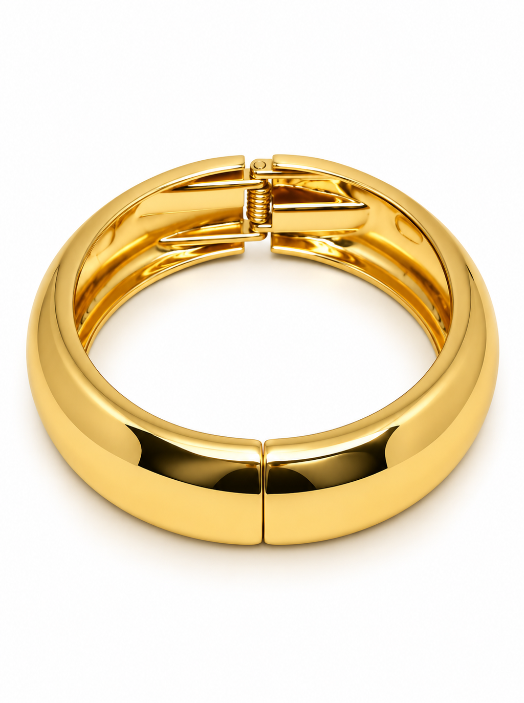Pure Gold – Düz Parlak Yüzeyli Kalın Kelepçe Bilezik
