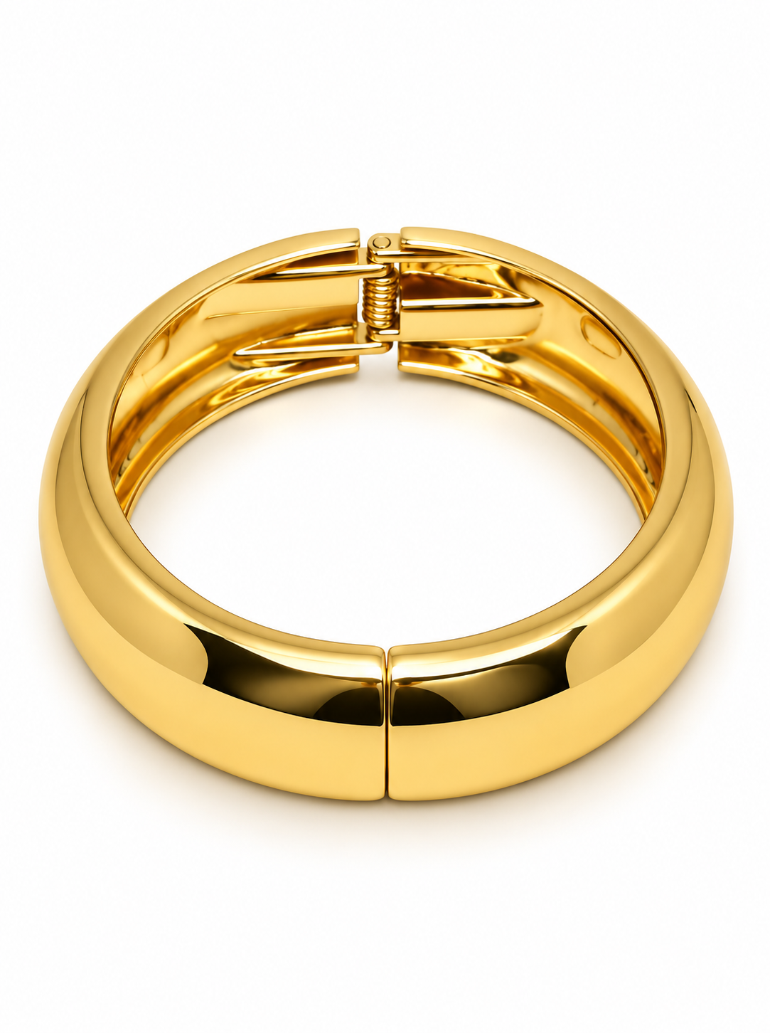 Pure Gold – Düz Parlak Yüzeyli Kalın Kelepçe Bilezik