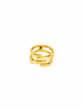 YZK-008 - Minimalist Geometrik Gold Yüzük