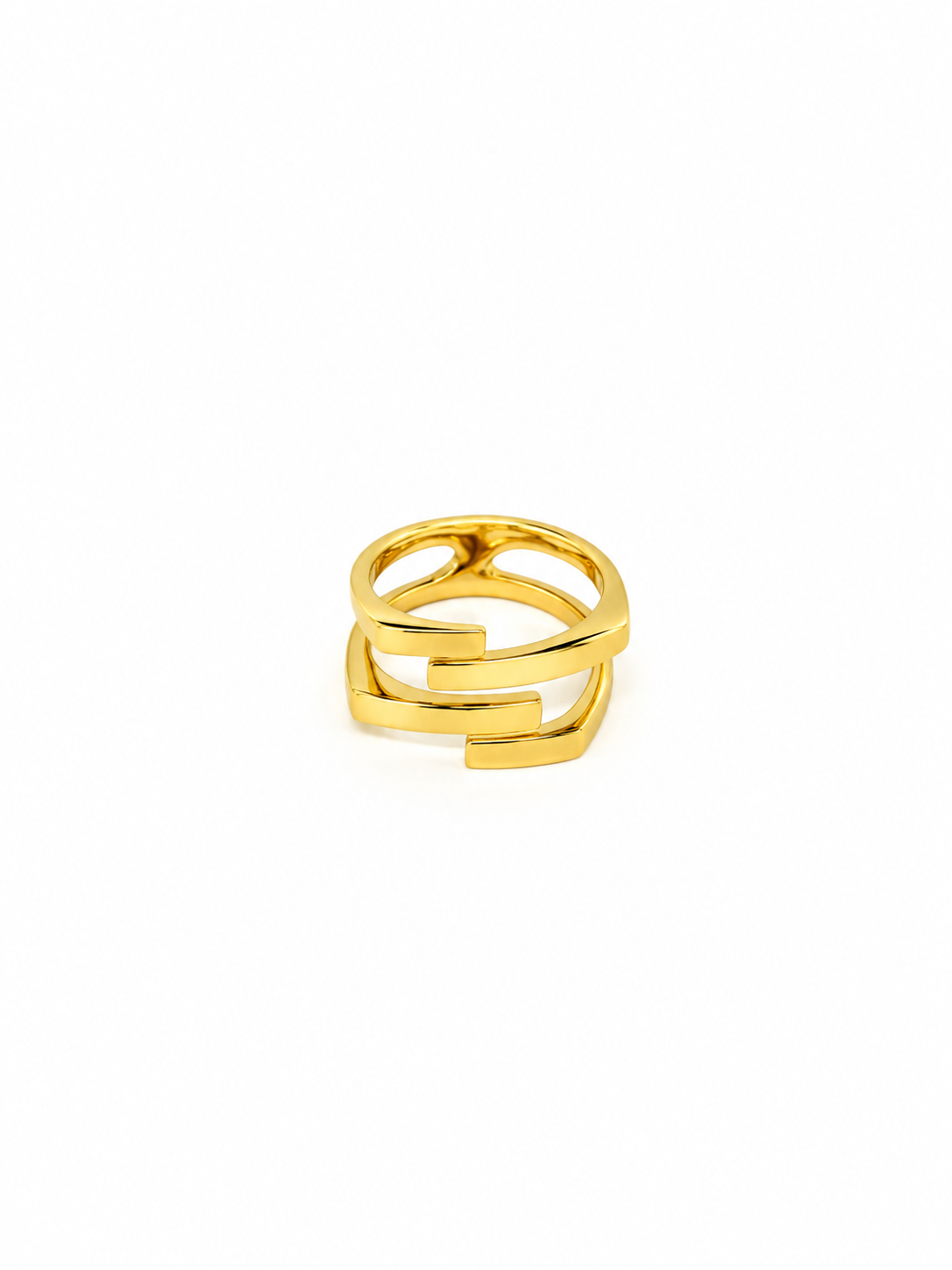 YZK-008 - Minimalist Geometrik Gold Yüzük