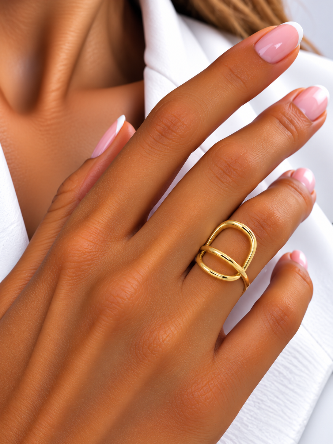 YZK-010 - Minimalist Gold Geometrik Yüzük
