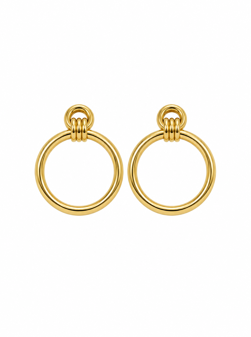 ZK-021-Solena – Gold Minimal Yuvarlak Halka Küpe
