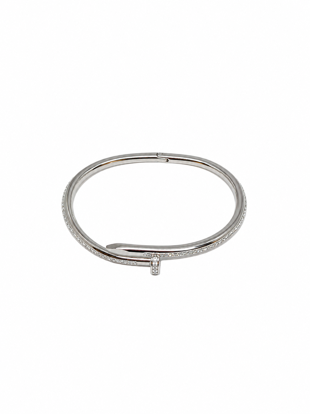 ZM-BLK-002 | Silver Nail Elegance – Taşlı Çivi Bileklik