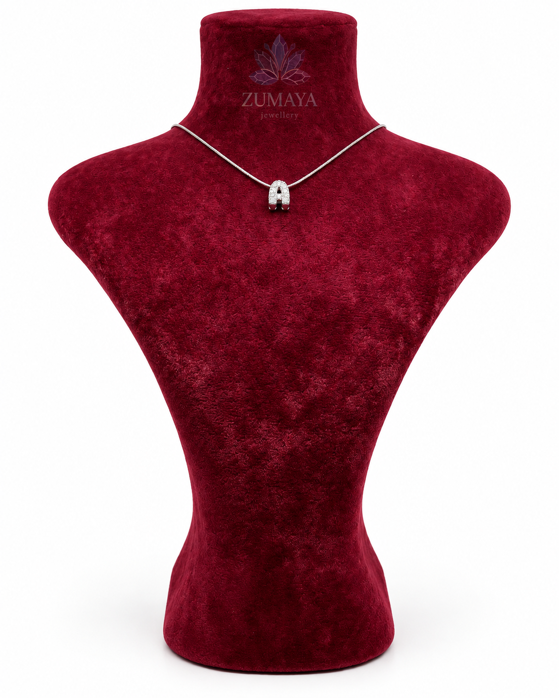 ZMK-008-Silver Initial A Harf Kolye