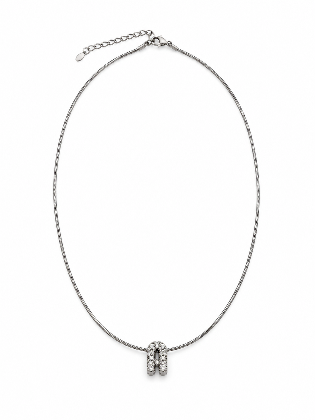ZMK-008-Silver Initial A Harf Kolye