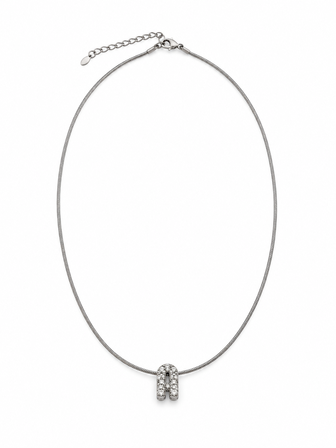 ZMK-008-Silver Initial A Harf Kolye