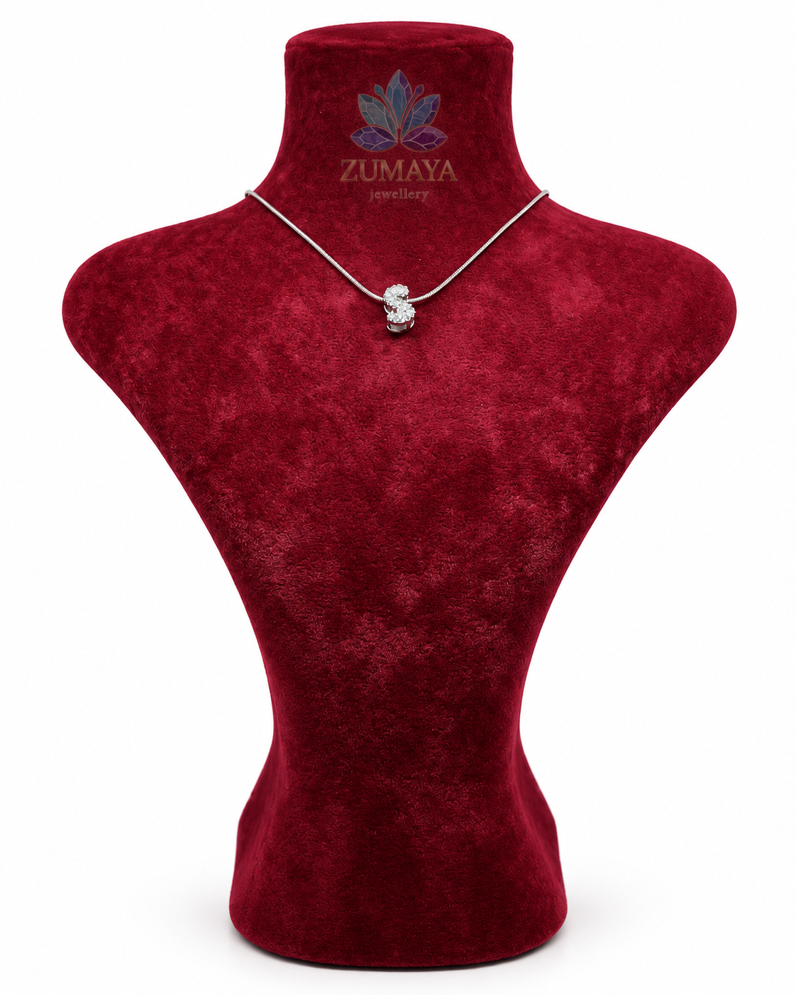 ZMK-010-Silver Initial S Harf Kolye