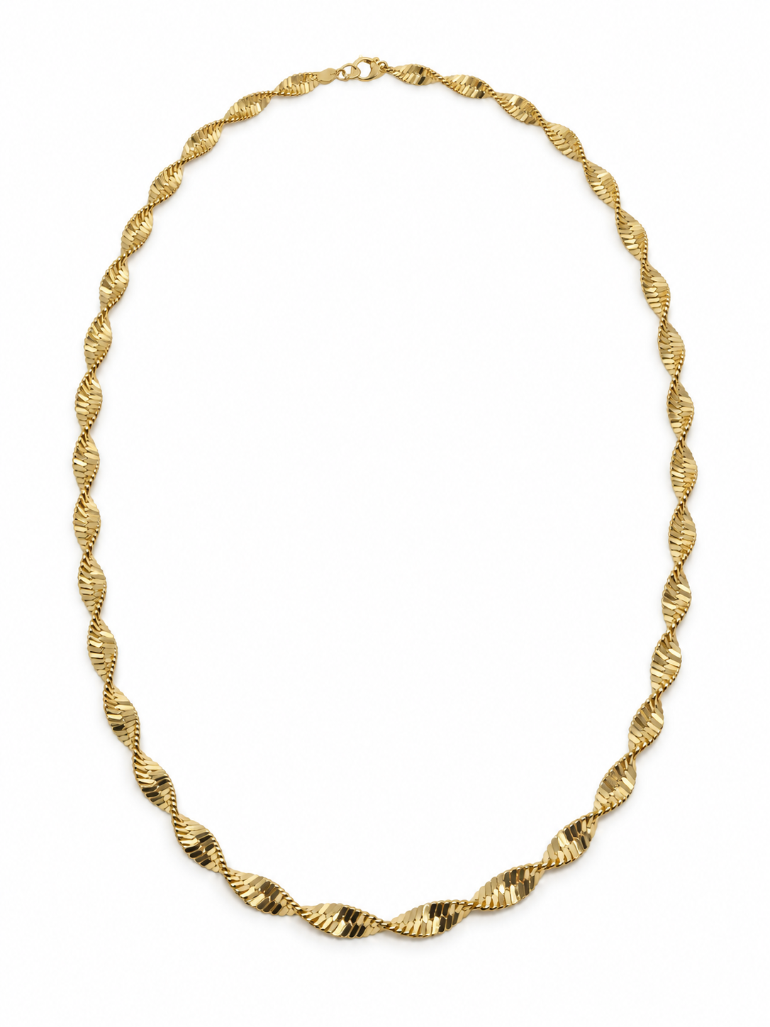 ZMK-014-Golden Wave Dalga Desenli Zincir Kolye