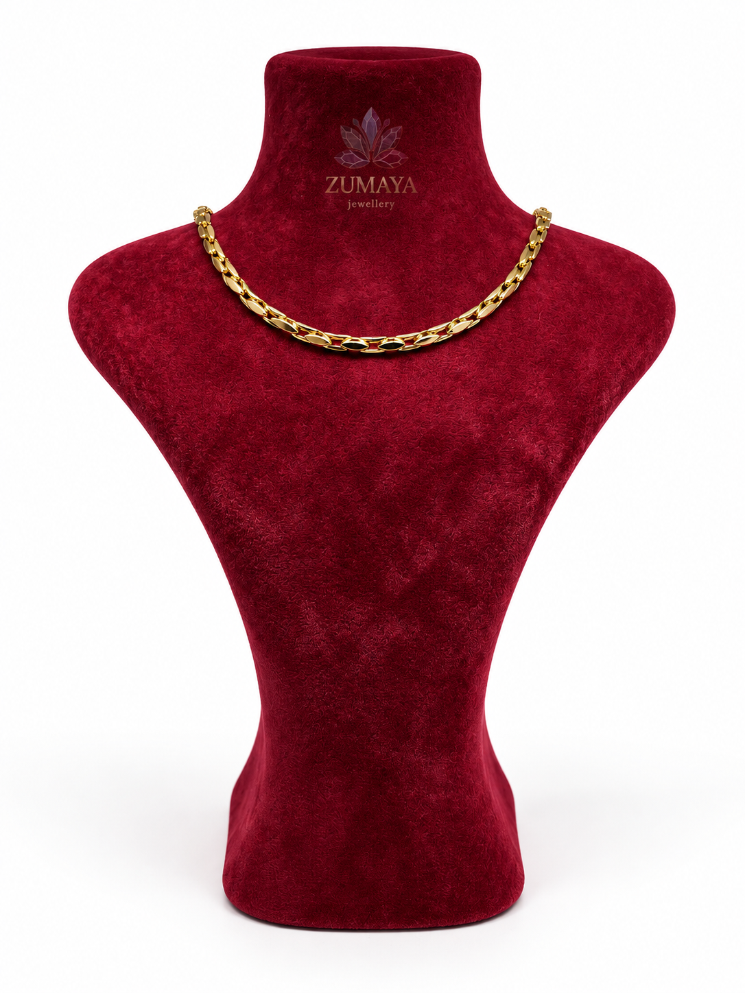 ZMK-016-Luxe Oval Gold Zincir Kolye