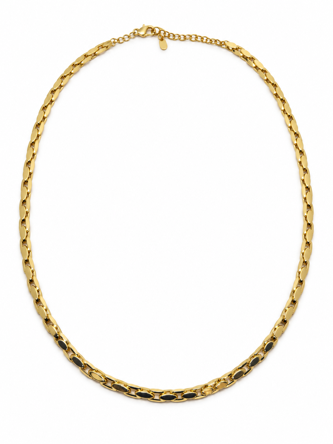 ZMK-016-Luxe Oval Gold Zincir Kolye