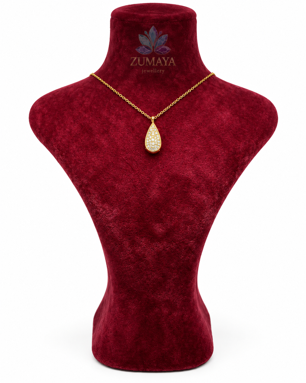 ZMK-022-Crystal Drop Damla Taşlı Kolye