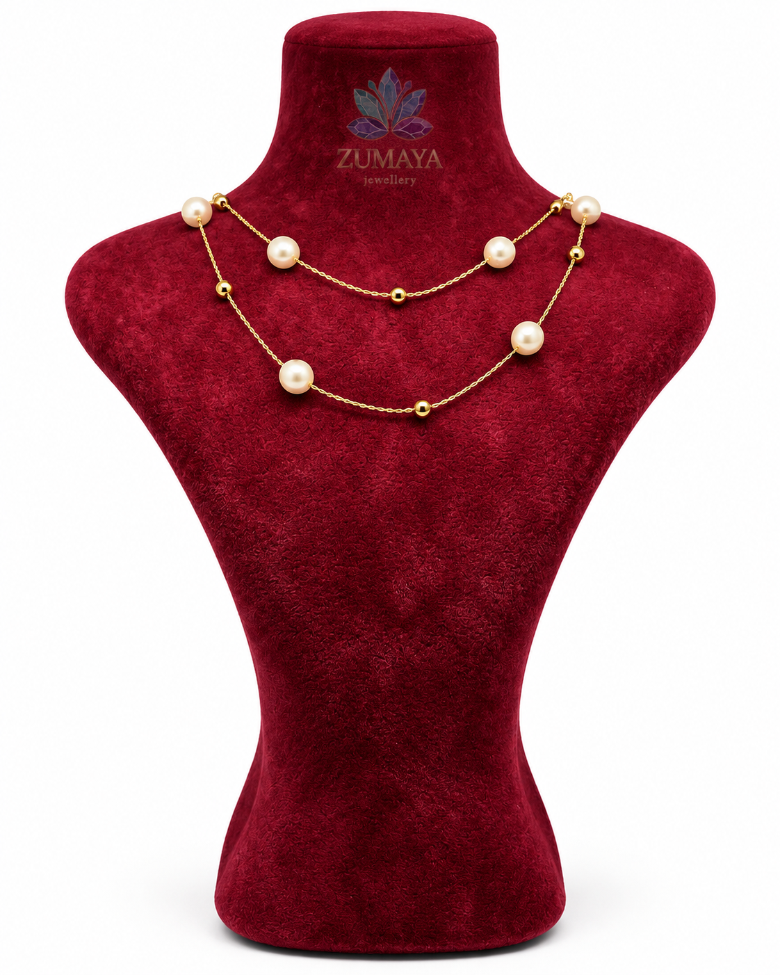 ZMK-026-Pearl Harmony Çift Sıralı İnci Kolye