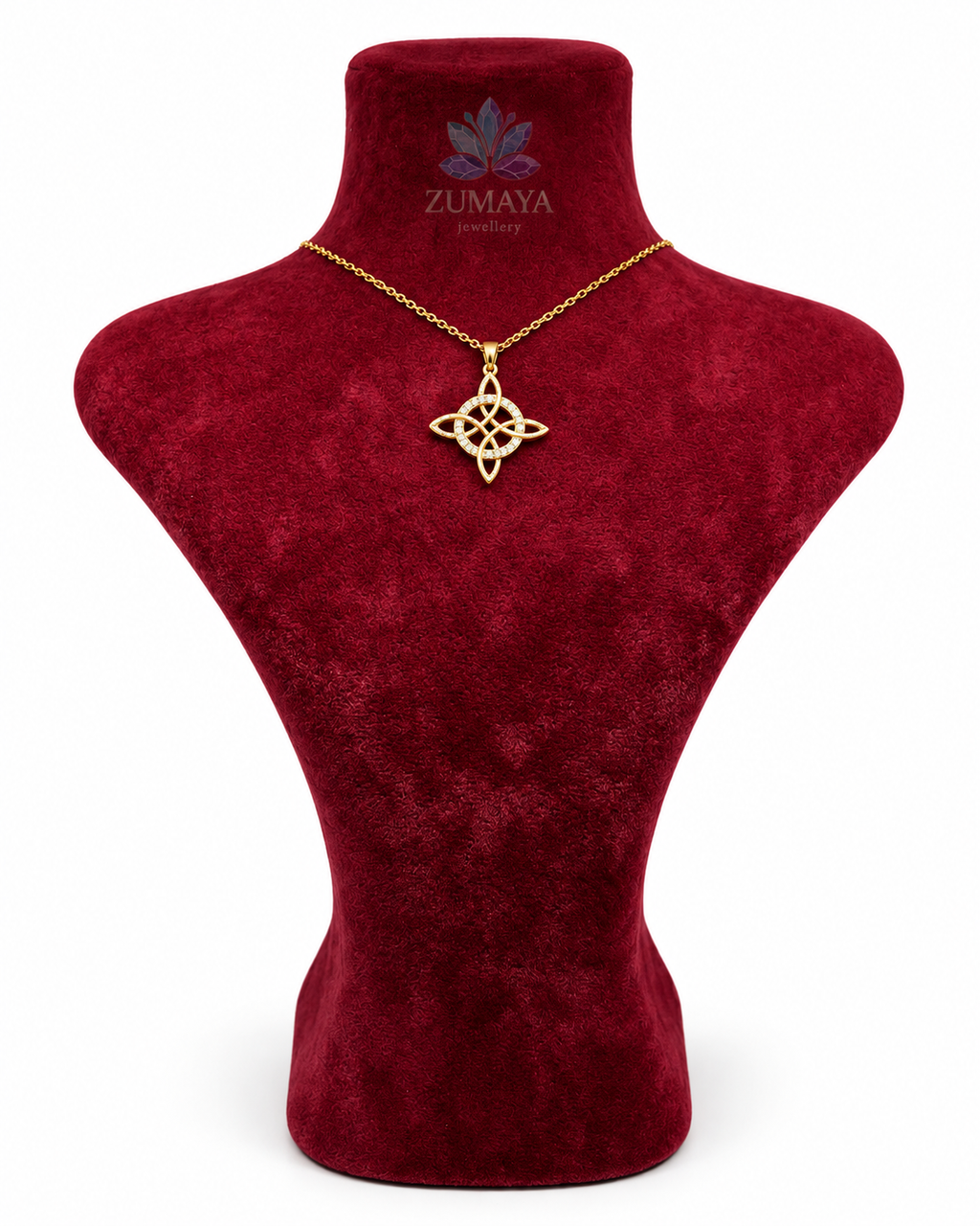 ZMK-027-Infinity Knot Sonsuzluk Düğümü Taşlı Kolye