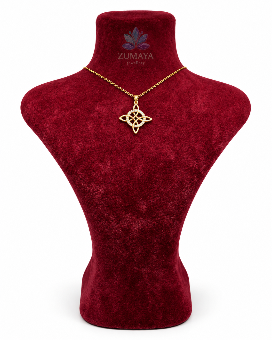 ZMK-027-Infinity Knot Sonsuzluk Düğümü Taşlı Kolye