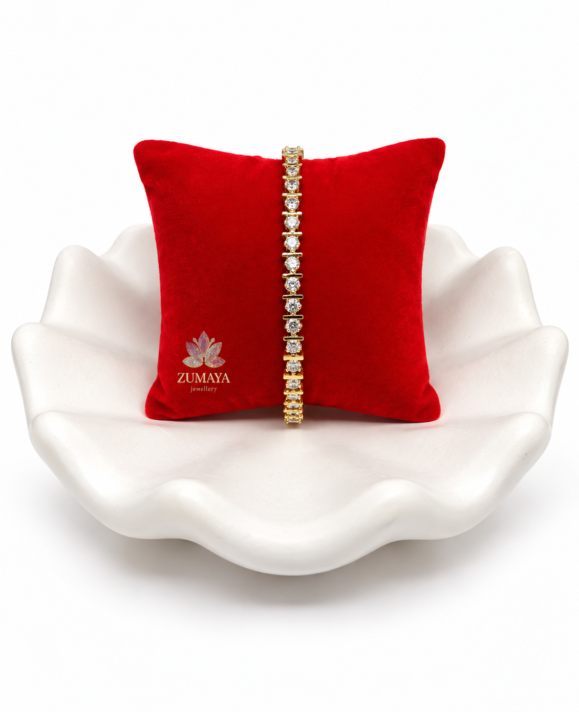 ZY-BL-004 – Crystal Harmony Sıralı Taşlı Gold Bileklik