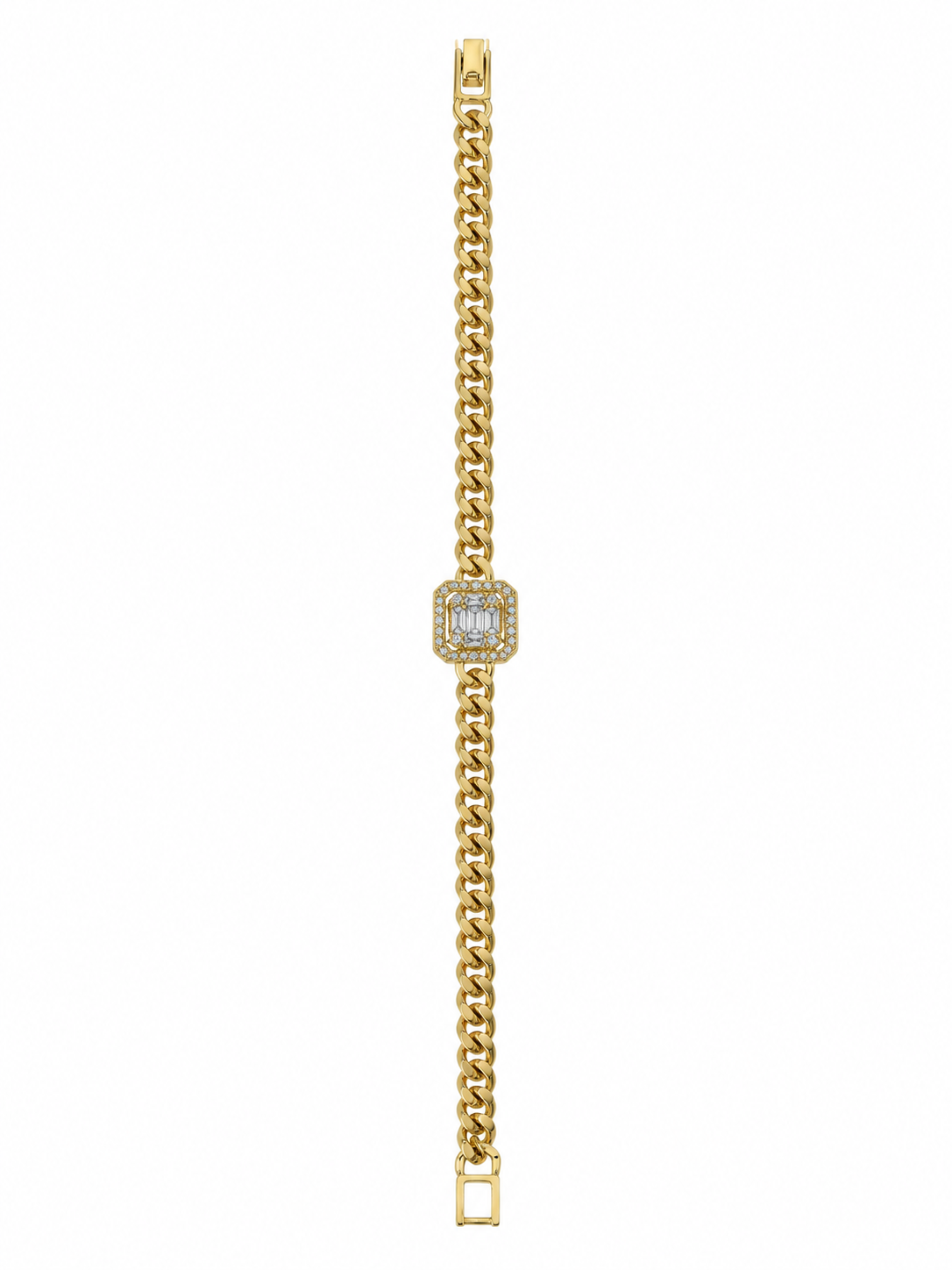 ZY-BL-011 – Baguette Elegance Kare Taşlı Zincir Bileklik