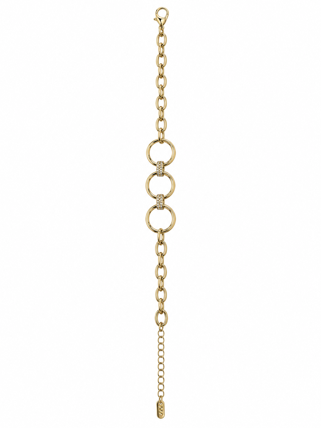 ZY-BL-013 – Trinity Shine Üçlü Halka Gold Bileklik