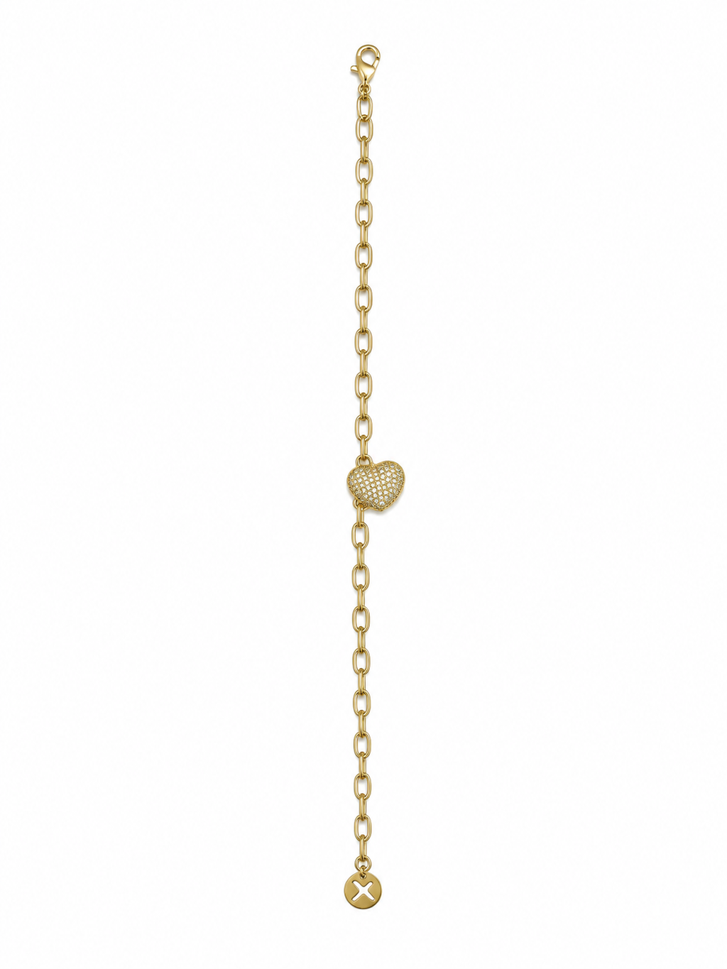 ZY-BL-035 Crystal Love – Zirkon Taşlı Kalp Charm Bileklik