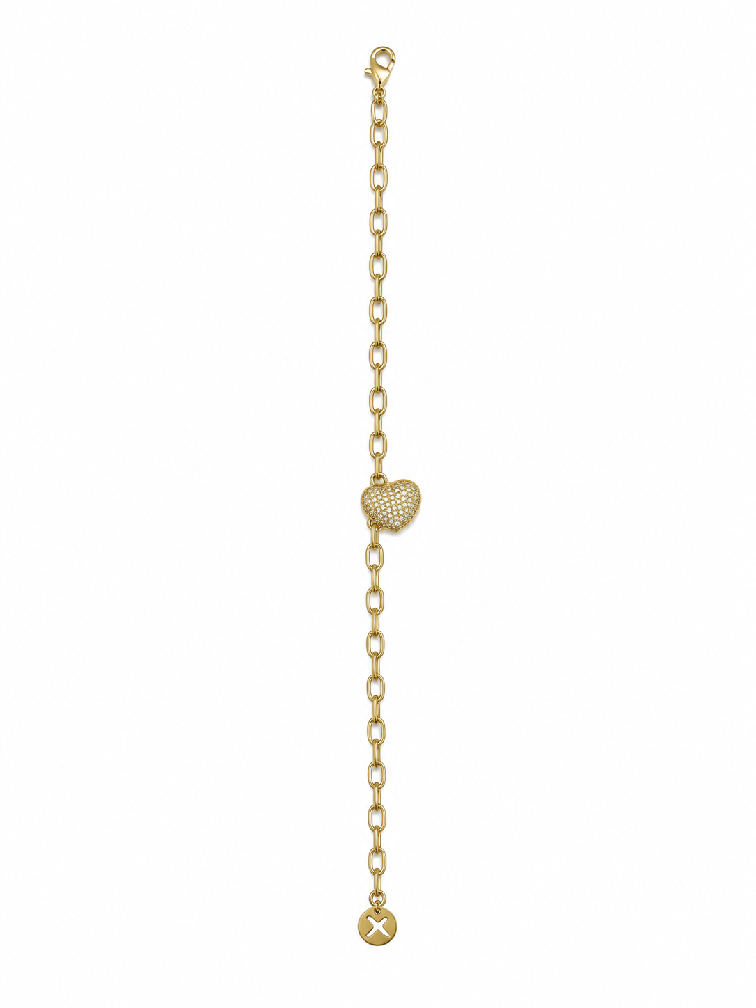 ZY-BL-035 Crystal Love – Zirkon Taşlı Kalp Charm Bileklik
